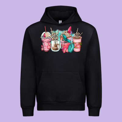 Rock Hand Coffee Cups Urban Hoodie Designed By Zillion Design Studio