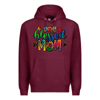 Burgundy one blessed mom autism Premium Hoodie - Zillion Design Studio