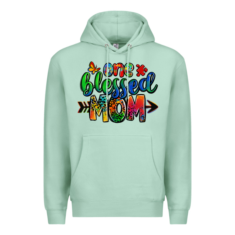One Blessed Mom Autism Premium Hoodie by Zillion Design Studio | Teevron