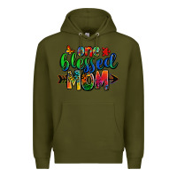 Army Green one blessed mom autism Premium Hoodie - Zillion Design Studio
