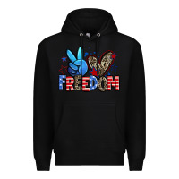 Black peace love freedom Premium Hoodie - Zillion Design Studio