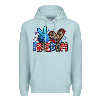 Blue Mist peace love freedom Premium Hoodie - Zillion Design Studio