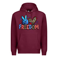 Burgundy peace love freedom Premium Hoodie - Zillion Design Studio
