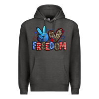 Charcoal Heather peace love freedom Premium Hoodie - Zillion Design Studio