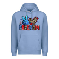 Colony Blue peace love freedom Premium Hoodie - Zillion Design Studio