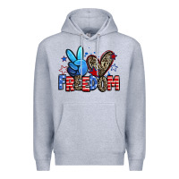 Heather Grey peace love freedom Premium Hoodie - Zillion Design Studio