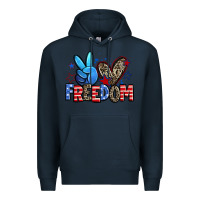 Navy peace love freedom Premium Hoodie - Zillion Design Studio