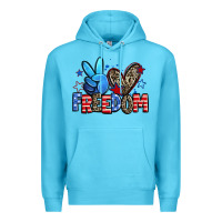 Ocean Blue peace love freedom Premium Hoodie - Zillion Design Studio