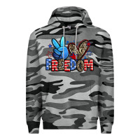 Slate Camo peace love freedom Premium Hoodie - Zillion Design Studio