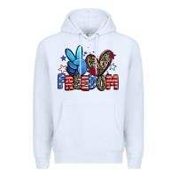 White peace love freedom Premium Hoodie - Zillion Design Studio
