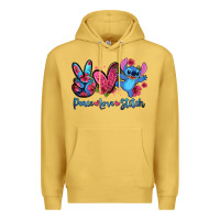 Antique Gold peace love stitch Premium Hoodie - Zillion Design Studio