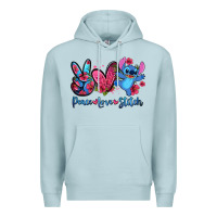 Blue Mist peace love stitch Premium Hoodie - Zillion Design Studio