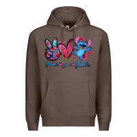 Coffee peace love stitch Premium Hoodie - Zillion Design Studio