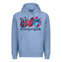 Colony Blue peace love stitch Premium Hoodie - Zillion Design Studio