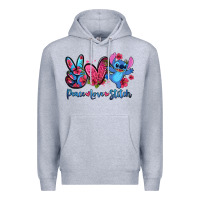Heather Grey peace love stitch Premium Hoodie - Zillion Design Studio