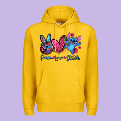 Peace Love Stitch Premium Hoodie Designed By Zillion Design Studio