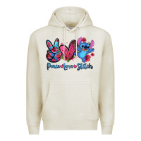 Oatmeal Heather peace love stitch Premium Hoodie - Zillion Design Studio