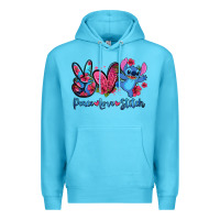 Ocean Blue peace love stitch Premium Hoodie - Zillion Design Studio