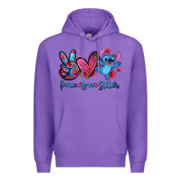Purple peace love stitch Premium Hoodie - Zillion Design Studio
