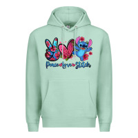 Seafoam peace love stitch Premium Hoodie - Zillion Design Studio