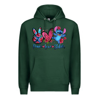 Sports Green peace love stitch Premium Hoodie - Zillion Design Studio