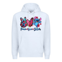 White peace love stitch Premium Hoodie - Zillion Design Studio