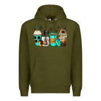 Army Green photography coffee cups Premium Hoodie - Zillion Design Studio