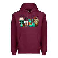 Burgundy photography coffee cups Premium Hoodie - Zillion Design Studio