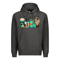 Charcoal Heather photography coffee cups Premium Hoodie - Zillion Design Studio