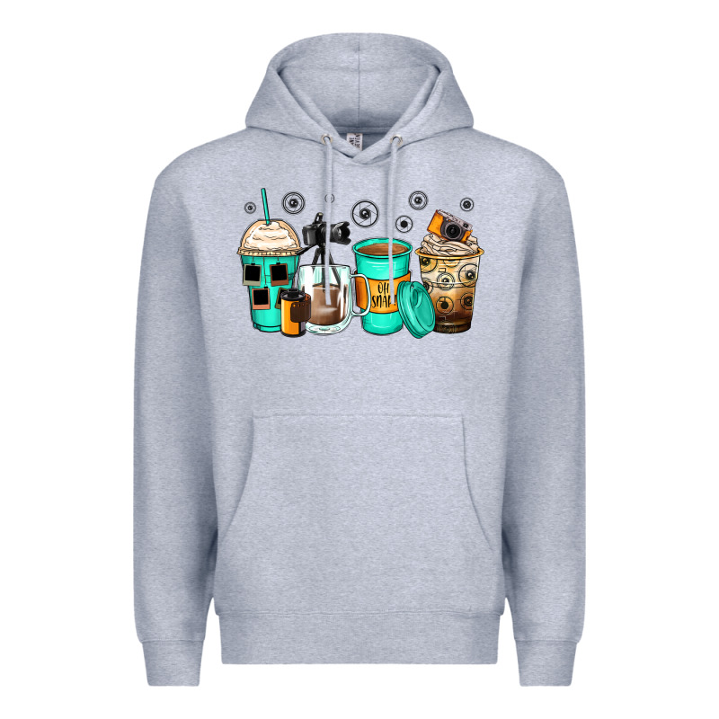 Photography Coffee Cups Premium Hoodie by Zillion Design Studio | Teevron