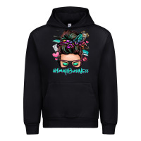 Black small business messy bun Urban Hoodie - Zillion Design Studio