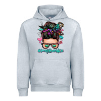 Heather Grey small business messy bun Urban Hoodie - Zillion Design Studio