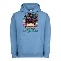 Pigment Pebble Blue small business messy bun Urban Hoodie - Zillion Design Studio