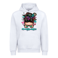 White small business messy bun Urban Hoodie - Zillion Design Studio