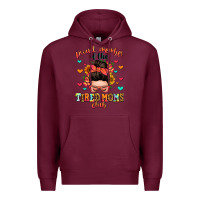 Burgundy proud member of the tired moms club Premium Hoodie - Zillion Design Studio