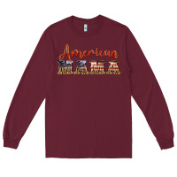 Burgundy american mama Long Sleeve Tee - BarkalooDesign