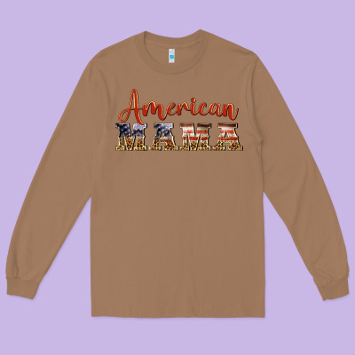 American Mama Long Sleeve Tee Designed By Barkaloodesign