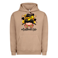Pigment Burro softball life messy bun Urban Hoodie - Zillion Design Studio