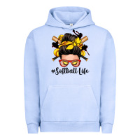 Pigment Grape Ice softball life messy bun Urban Hoodie - Zillion Design Studio