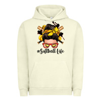Pigment Pistachio softball life messy bun Urban Hoodie - Zillion Design Studio