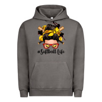 Pigment Tornado softball life messy bun Urban Hoodie - Zillion Design Studio