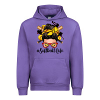 Tulip softball life messy bun Urban Hoodie - Zillion Design Studio