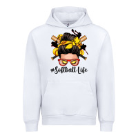 White softball life messy bun Urban Hoodie - Zillion Design Studio