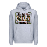 Heather Grey raising wild things Premium Hoodie - Zillion Design Studio