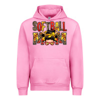 Fuchsia Pink softball mom messy bun Urban Hoodie - Zillion Design Studio