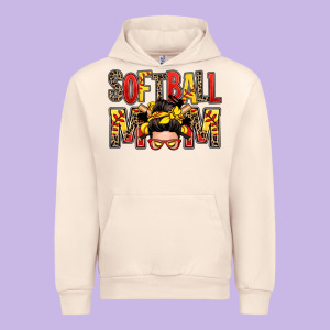 Softball Mom Messy Bun Urban Hoodie Designed By Zillion Design Studio