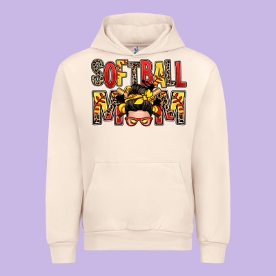 Softball Mom Messy Bun Urban Hoodie Designed By Zillion Design Studio