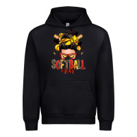 Black softball mom messy bun Urban Hoodie - Zillion Design Studio