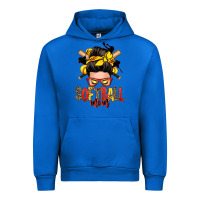 Cobalt softball mom messy bun Urban Hoodie - Zillion Design Studio