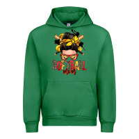 Emerald softball mom messy bun Urban Hoodie - Zillion Design Studio
